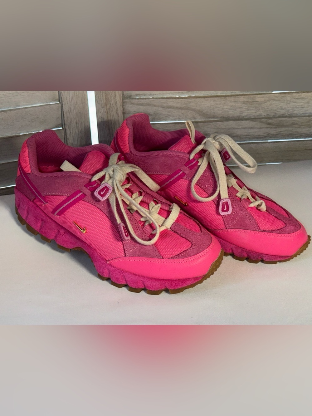 Nike Jacquemus Air Humara LX Pink Gold Miniature Swoosh Sneaker Women’s 8